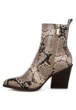 Load image into Gallery viewer, Cornus Snake Print Ankle Boots