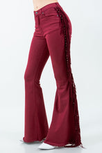 Load image into Gallery viewer, Texas Sun Fringe Bell Bottom Wine - Inseam 30