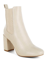 Load image into Gallery viewer, Babbel Faux Leather Block Heel Ankle Boots