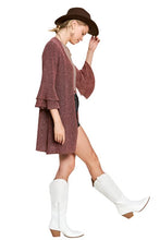 Load image into Gallery viewer, Glitter bell sleeve kimono style cardigan PLUS