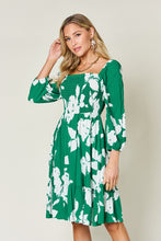 Load image into Gallery viewer, Double Take Full Size Floral Ruffle Hem Smocked Dress