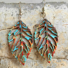 Load image into Gallery viewer, Leaf Shape Wooden Dangle Earrings