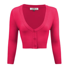 Load image into Gallery viewer, Women&#39;s Cropped Bolero 3/4 Sleeve Cardigan