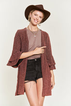 Load image into Gallery viewer, Glitter bell sleeve kimono cardigan