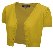 Load image into Gallery viewer, Cropped Bolero Knit Sweater Cardigan Short Sleeve