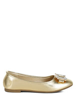 Load image into Gallery viewer, Navik Rhinestone Buckle Metallic Ballerinas