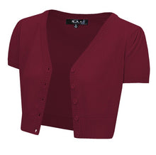Load image into Gallery viewer, Cropped Bolero Knit Sweater Cardigan Short Sleeve