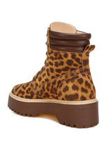 Load image into Gallery viewer, Ujola High Ankle Leopard Print Suede Boots