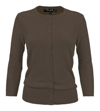 Load image into Gallery viewer, Crewneck Button Down Knit Cardigan Sweater 3/4 Sleeves