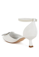 Load image into Gallery viewer, Onkana Diamante Brooch Kitten Heel Sandals
