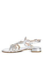 Load image into Gallery viewer, Jisters Cut Out Detail Rhinestone Flat Sandals