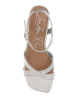 Load image into Gallery viewer, Edessa Metallic Ankle Strap Sandals