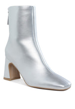 Load image into Gallery viewer, Simba Square Toe Metallic Ankle Boots
