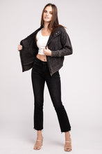 Load image into Gallery viewer, Acid Wash Cotton Waffle Hooded Zip-Up Jacket