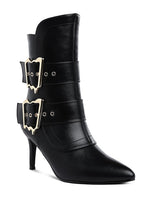 Load image into Gallery viewer, Ebera Chunky Buckle Strap Ankle Boots