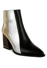 Load image into Gallery viewer, Stemon Three Tone Block Heel Boots