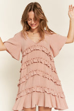 Load image into Gallery viewer, PLUS TIERED RUFFLE MINI DRESS