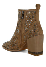 Load image into Gallery viewer, Omishi Stud Embellished Ankle Boots