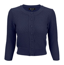 Load image into Gallery viewer, 3/4 Sleeve Cute Pattern Cropped Cardigan Sweater