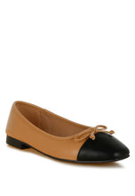 Load image into Gallery viewer, Acino Faux Leather Bow Detail Ballerinas