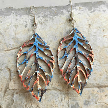 Load image into Gallery viewer, Leaf Shape Wooden Dangle Earrings