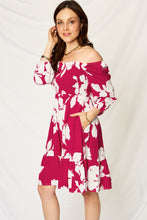 Load image into Gallery viewer, Double Take Full Size Floral Ruffle Hem Smocked Dress