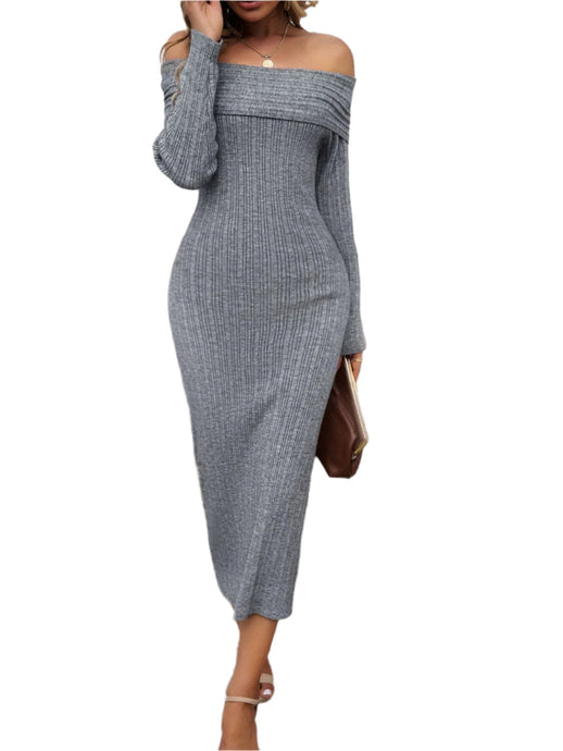 Devine Off-Shoulder Long Sleeve Wrap Dress
