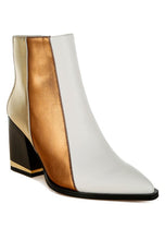 Load image into Gallery viewer, Stemon Three Tone Block Heel Boots