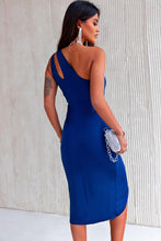 Load image into Gallery viewer, Ruched Cutout Single Shoulder Dress