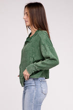 Load image into Gallery viewer, Acid Wash Cotton Waffle Hooded Zip-Up Jacket