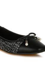 Load image into Gallery viewer, Acino Boucle Pearl Bow Ballerinas
