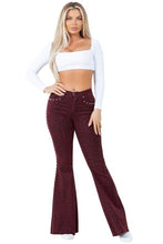 Load image into Gallery viewer, Leopard Studded Bell Bottom- Inseam 30