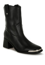 Load image into Gallery viewer, Iliad Genuine Leather Metallic Accent Ankle Boots