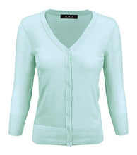 Load image into Gallery viewer, Crewneck Button Down Knit Plus Size  Cardigans