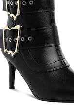 Load image into Gallery viewer, Ebera Chunky Buckle Strap Ankle Boots