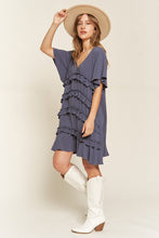 Load image into Gallery viewer, PLUS TIERED RUFFLE MINI DRESS