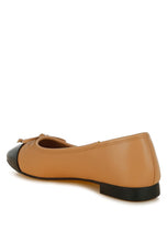 Load image into Gallery viewer, Acino Faux Leather Bow Detail Ballerinas