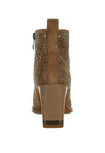 Load image into Gallery viewer, Omishi Stud Embellished Ankle Boots