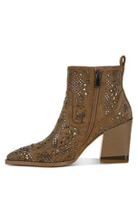 Load image into Gallery viewer, Omishi Stud Embellished Ankle Boots