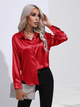 Load image into Gallery viewer, Collared Neck Buttoned Long Sleeve Shirt