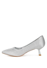 Load image into Gallery viewer, Dinah Rhinestones Embellished Kitten Heel Pumps