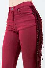 Load image into Gallery viewer, Texas Sun Fringe Bell Bottom Wine - Inseam 30