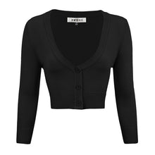 Load image into Gallery viewer, Women&#39;s Cropped Bolero 3/4 Sleeve Cardigan