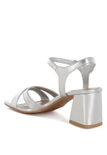 Load image into Gallery viewer, Edessa Metallic Ankle Strap Sandals