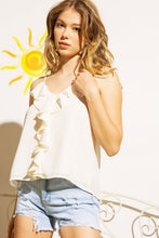 Load image into Gallery viewer, TEXTURED RUFFLE FRILL TANK TOP