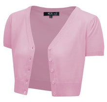 Load image into Gallery viewer, Cropped Bolero Knit Sweater Cardigan Short Sleeve