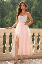 Load image into Gallery viewer, Lace-Up Backless Mesh Dress