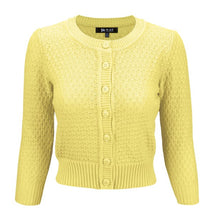 Load image into Gallery viewer, 3/4 Sleeve Cute Pattern Cropped Cardigan Sweater