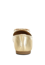 Load image into Gallery viewer, Navik Rhinestone Buckle Metallic Ballerinas