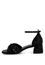 Load image into Gallery viewer, Babylon Low Block Heel Rhinestone Sandals